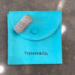 Tiffany & Co. Silver Ring with Blue Pouch